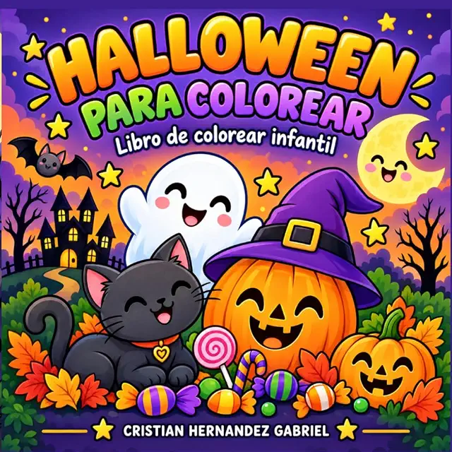 Portada de Halloween para colorear (3 a 6 años)