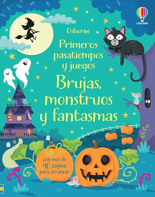 Portada de Primeros pasatiempos y juegos: brujas, monstruos y fantasmas